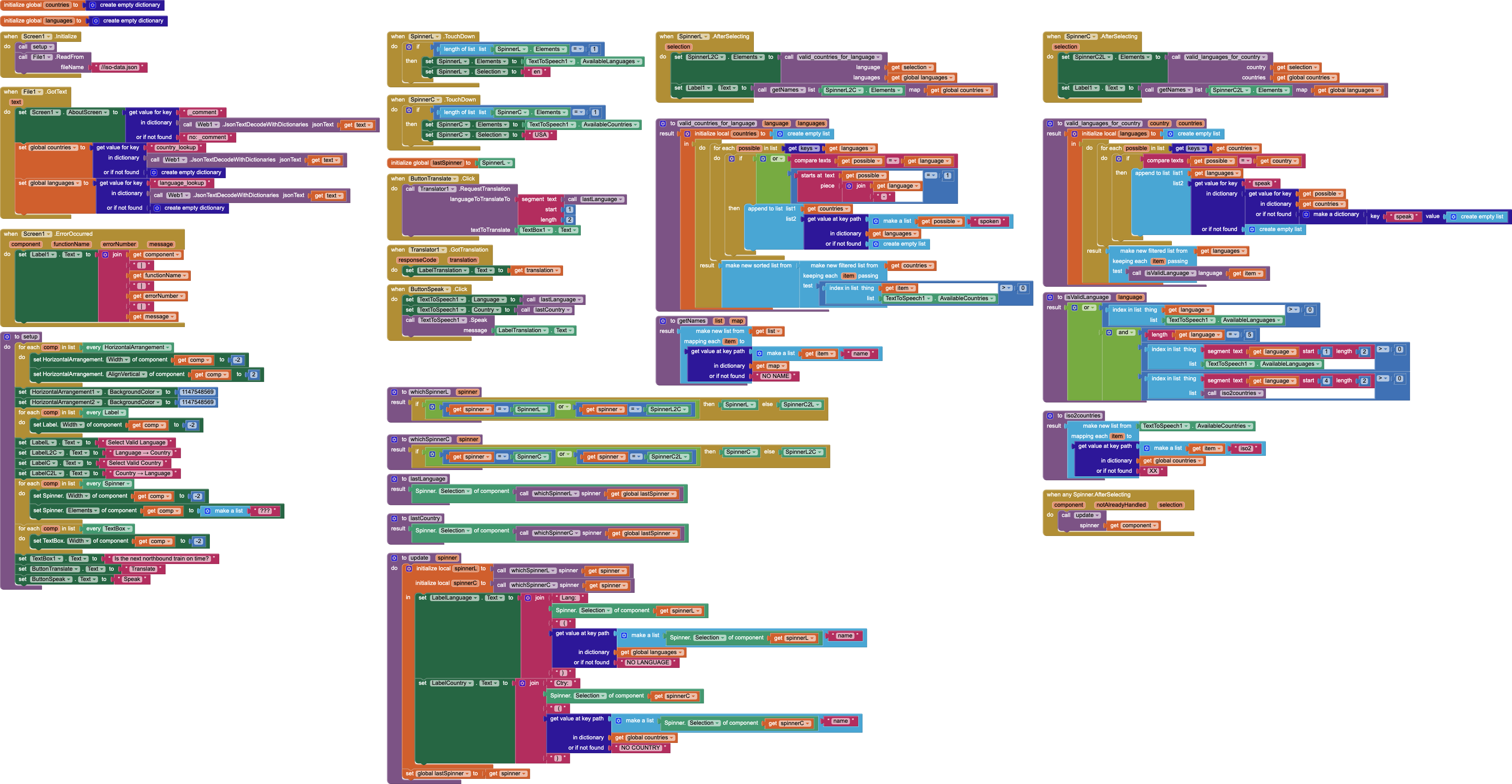 Language blocks