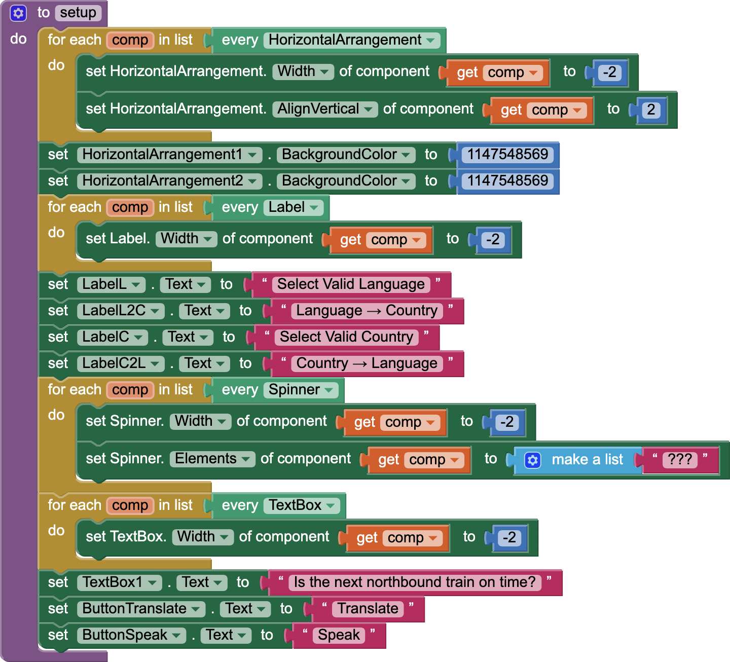 setup blocks